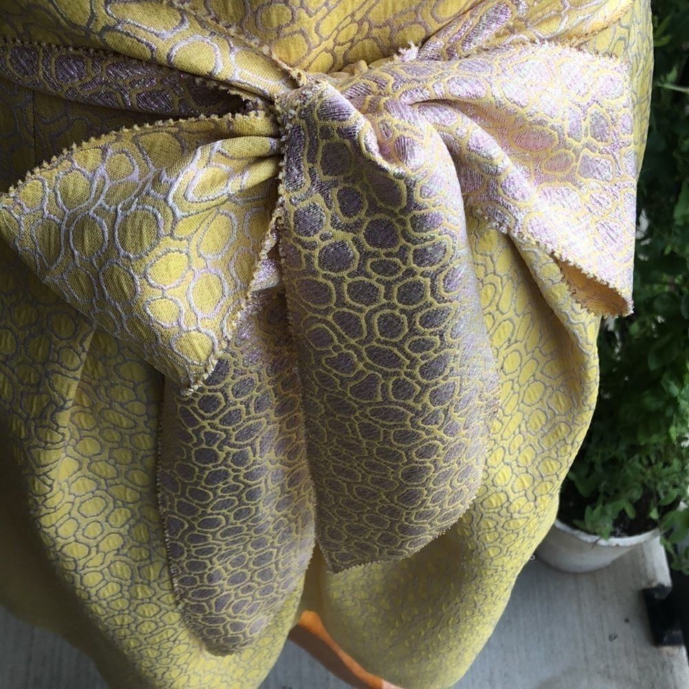 COPY - Kay Unger Gorgeous Pale Yellow Midi Cocktail Dress - Picture 8 of 12
